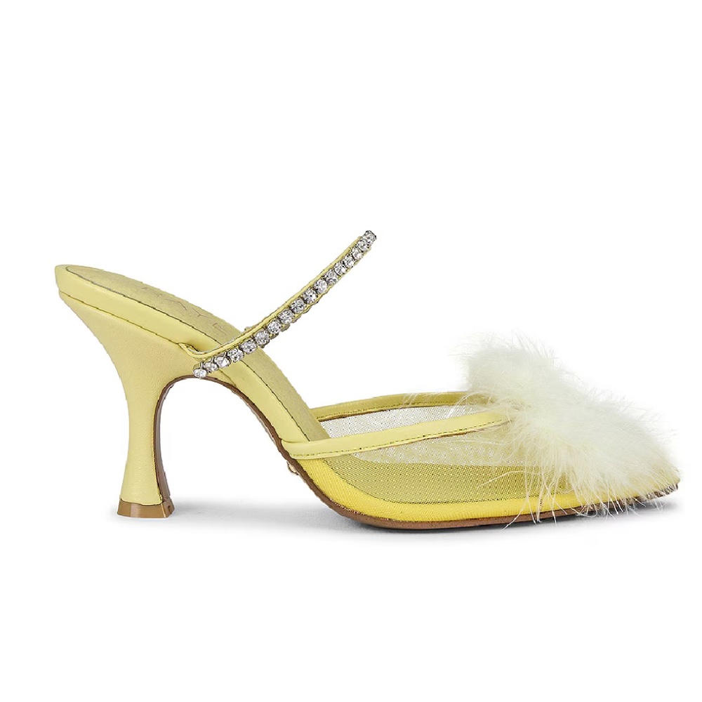 REVOLVE RAYE | Duke Embellished Feather Heel | SIZE 9